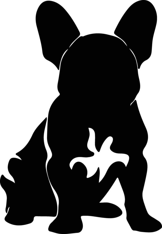 francese bulldog nero silhouette vettore