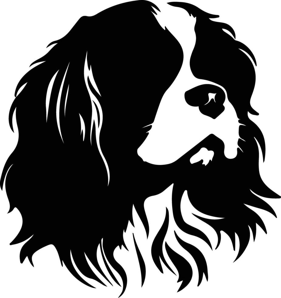 re charles spaniel silhouette ritratto vettore