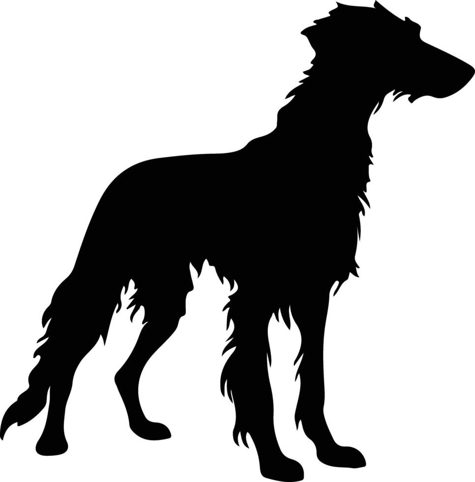 Scozzese Deerhound nero silhouette vettore