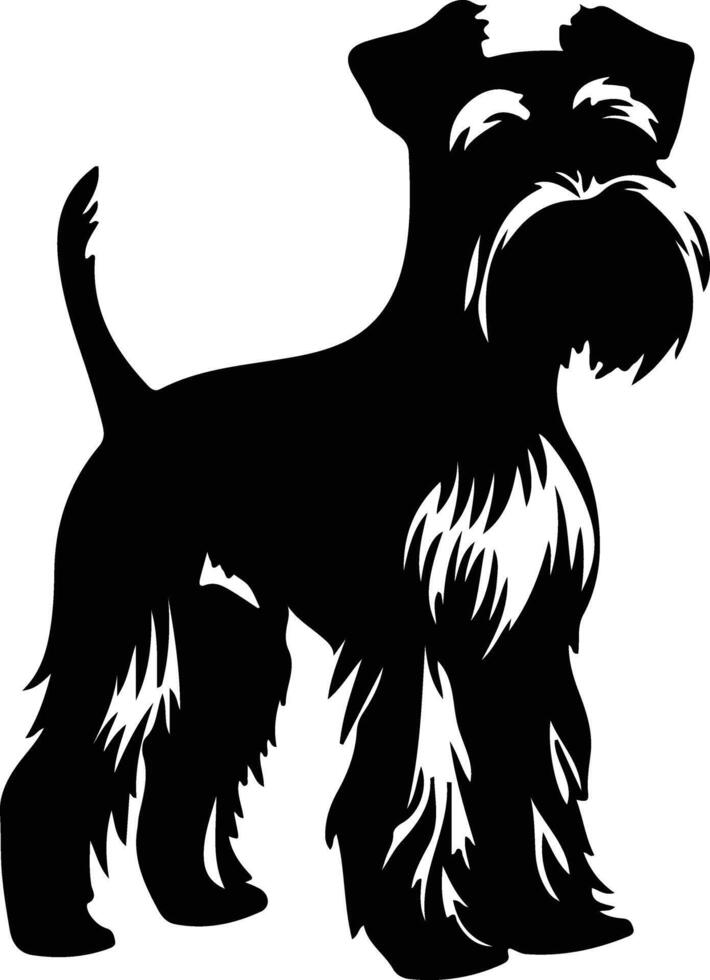 standard schnauzer nero silhouette vettore