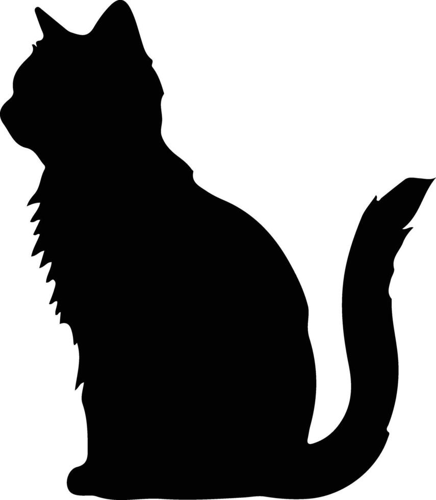 Munchkin gatto nero silhouette vettore
