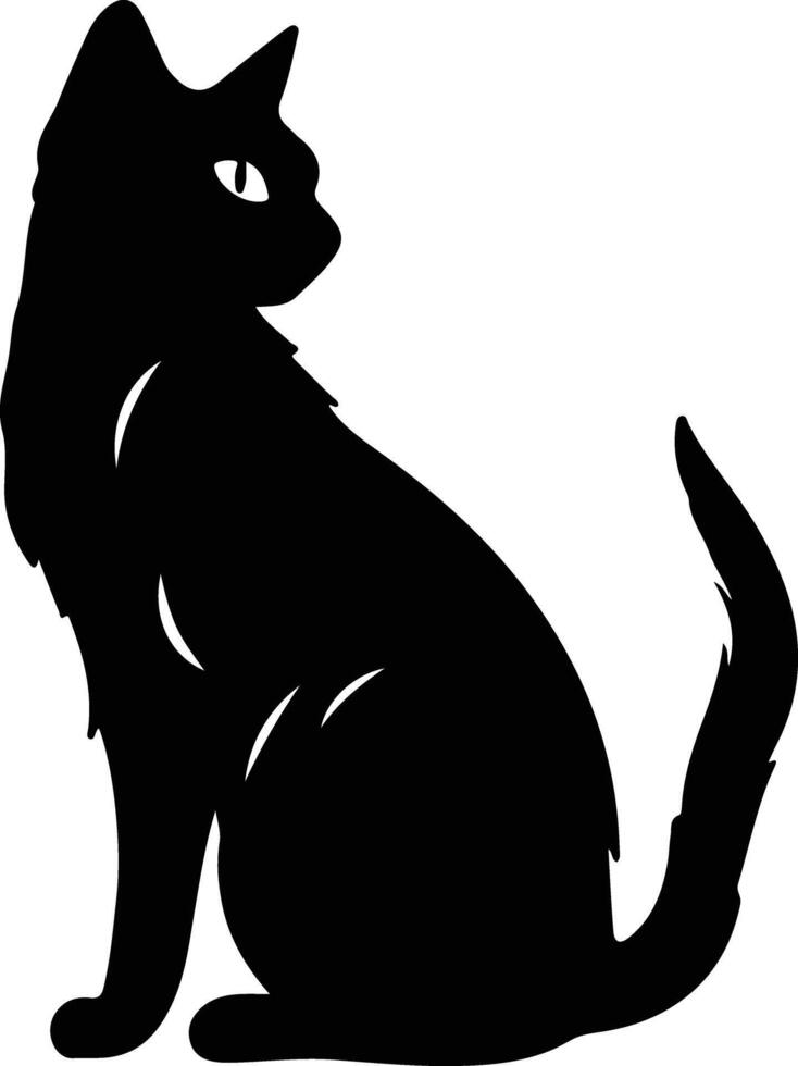 sokoke gatto nero silhouette vettore