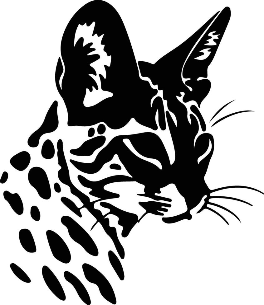 savana gatto silhouette ritratto vettore
