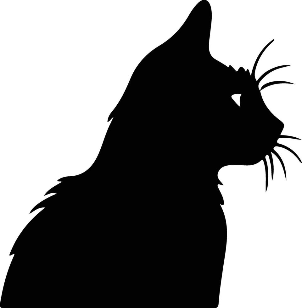 seychelles gatto silhouette ritratto vettore