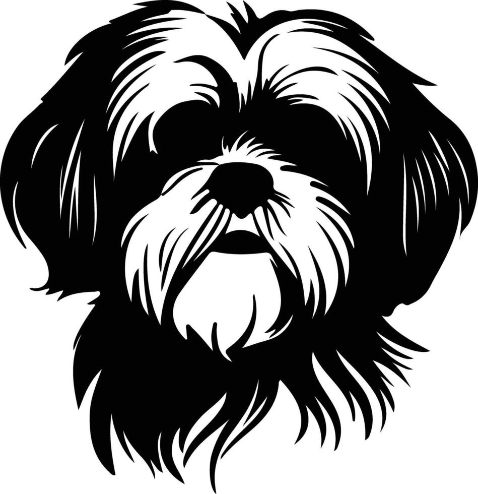 shih tzu silhouette ritratto vettore