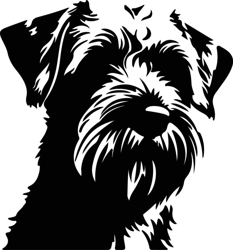 morbido rivestito grano terrier silhouette ritratto vettore