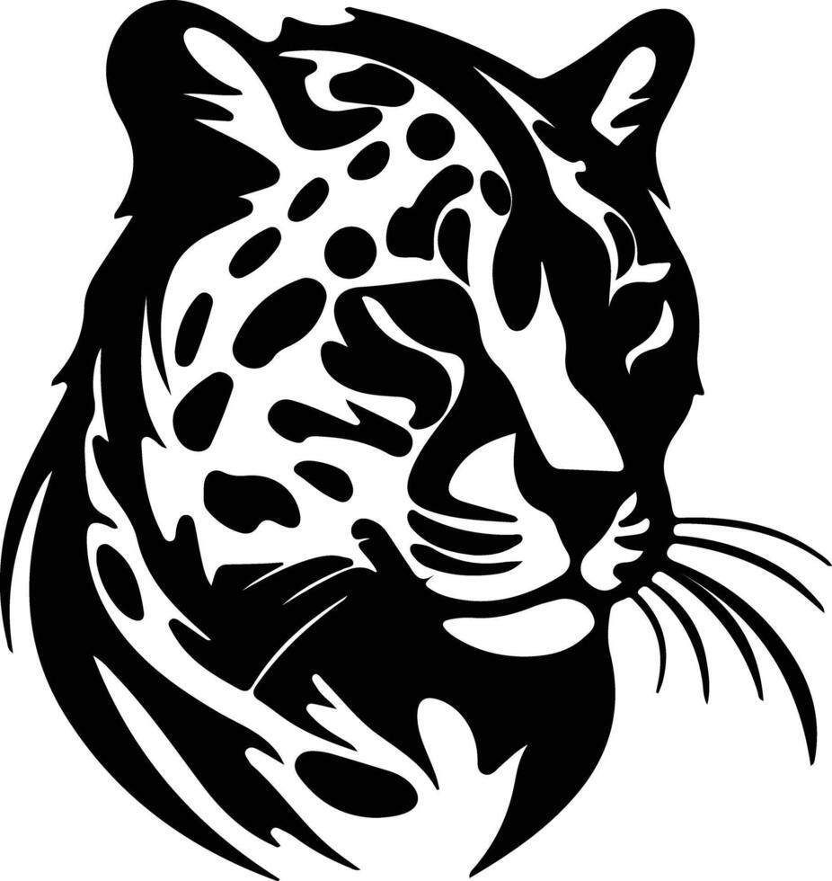 leopardo gatto silhouette ritratto vettore