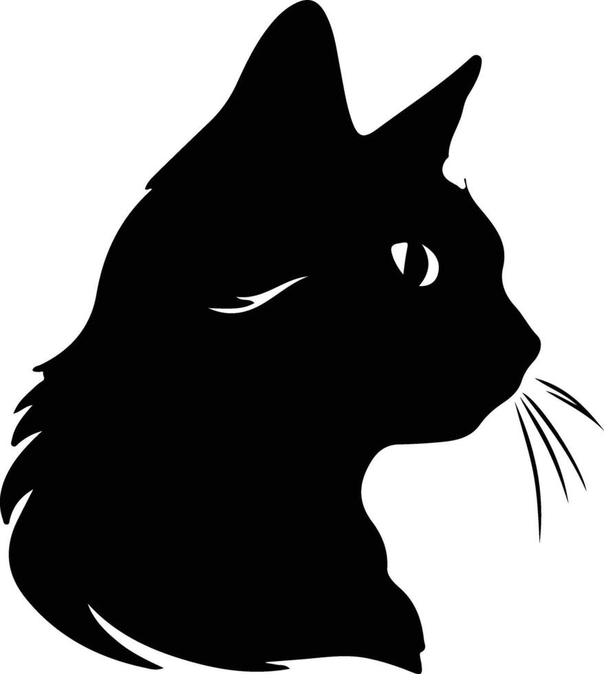 suphalak gatto silhouette ritratto vettore