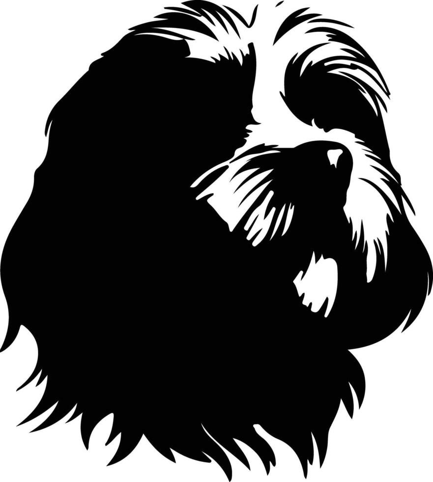 tibetano terrier silhouette ritratto vettore