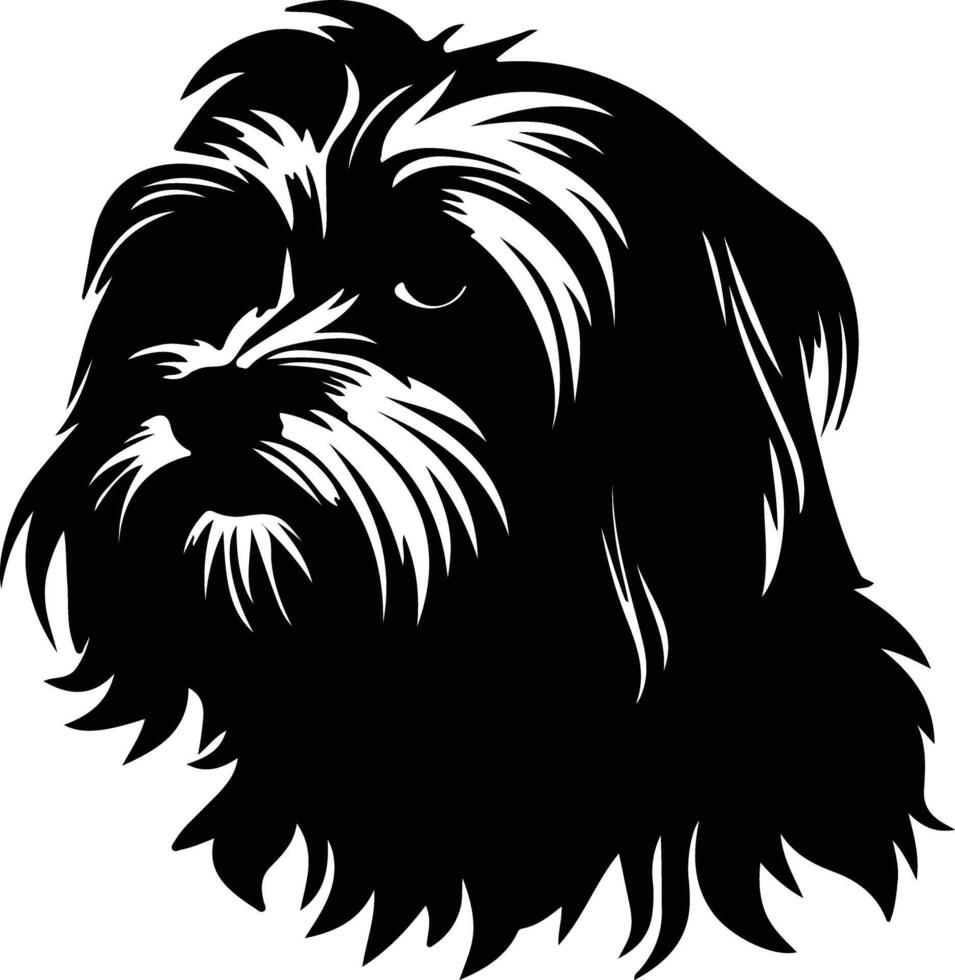 tibetano terrier silhouette ritratto vettore