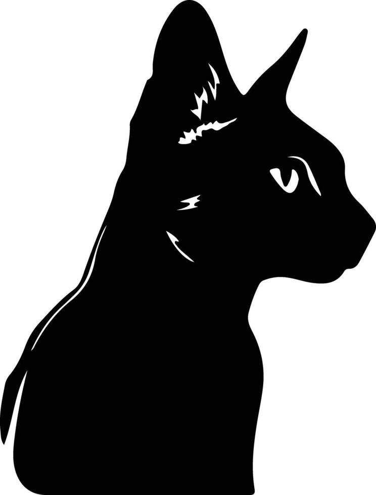 chausie gatto silhouette ritratto vettore