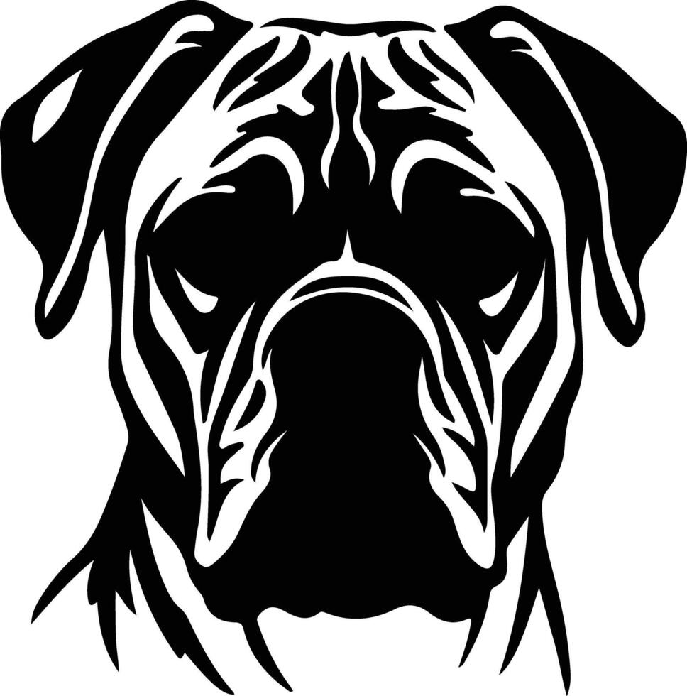 bullmastiff silhouette ritratto vettore