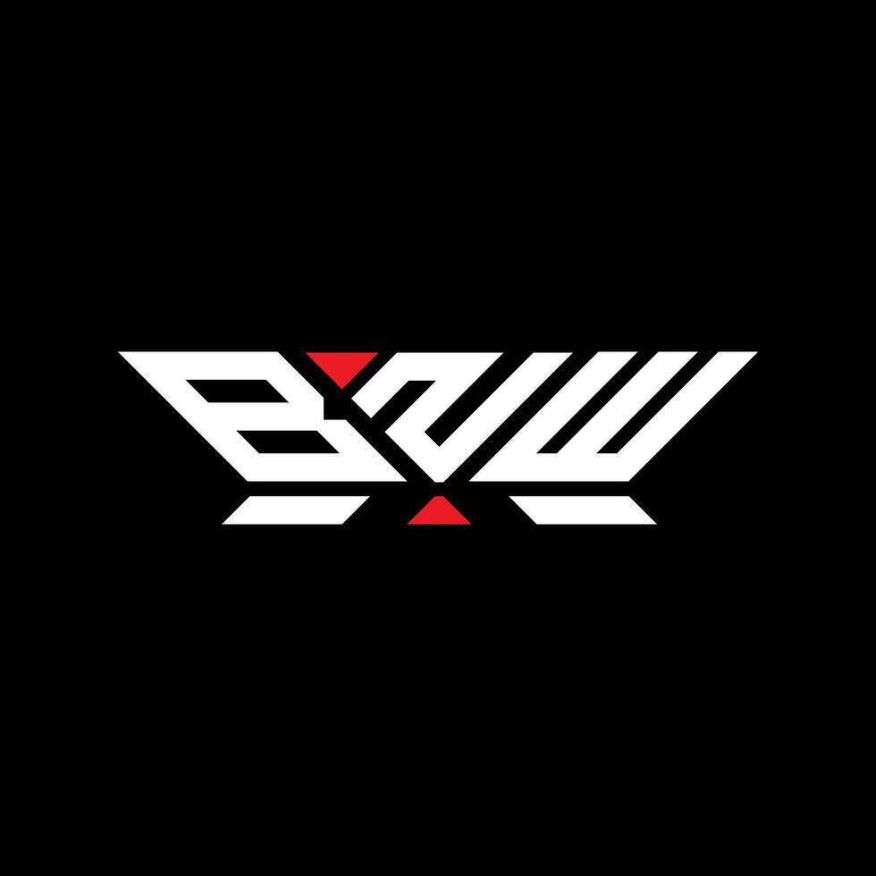 BNW lettera logo vettore disegno, BNW semplice e moderno logo. BNW lussuoso alfabeto design
