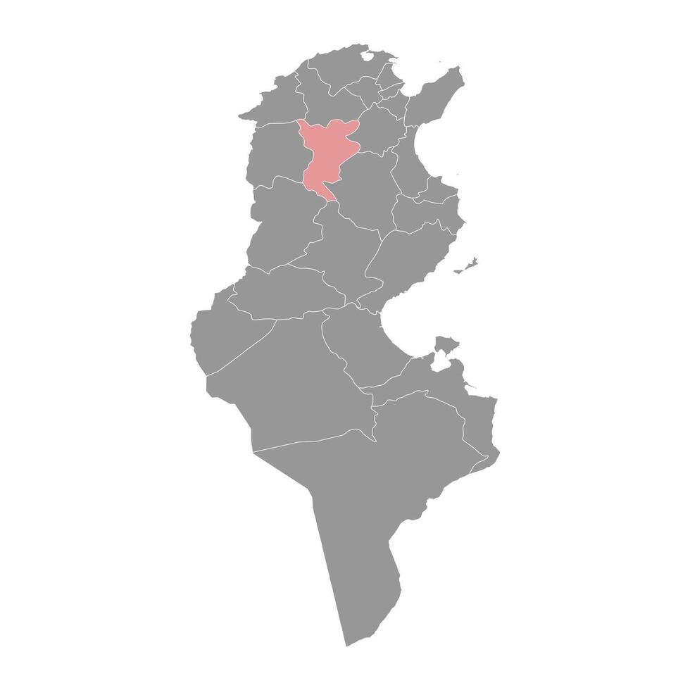 silian governatorato carta geografica, amministrativo divisione di tunisia. vettore illustrazione.