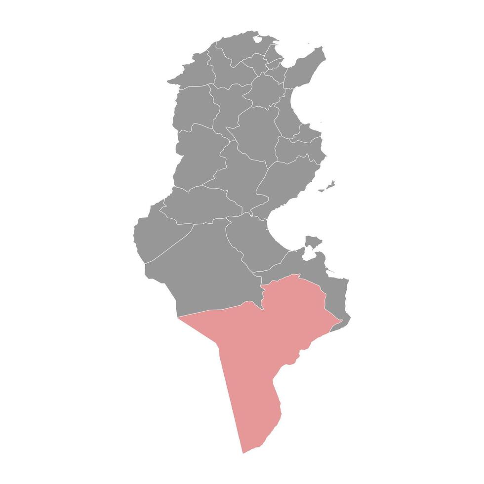 tataouine governatorato carta geografica, amministrativo divisione di tunisia. vettore illustrazione.