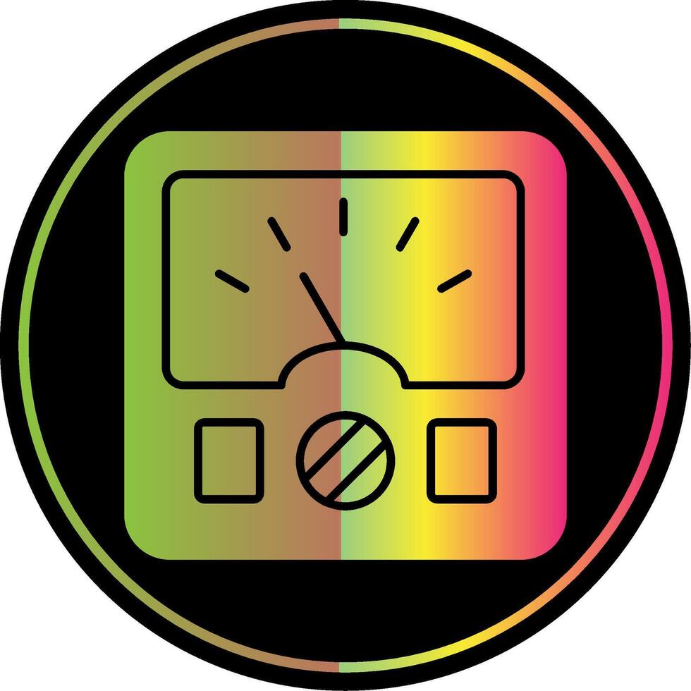 amperometro glifo dovuto colore icona vettore