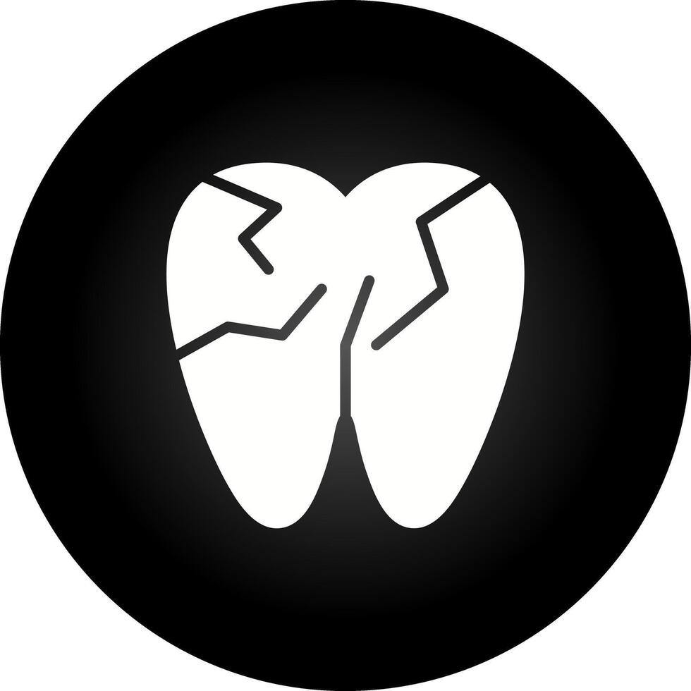 Cracked dente vettore icona