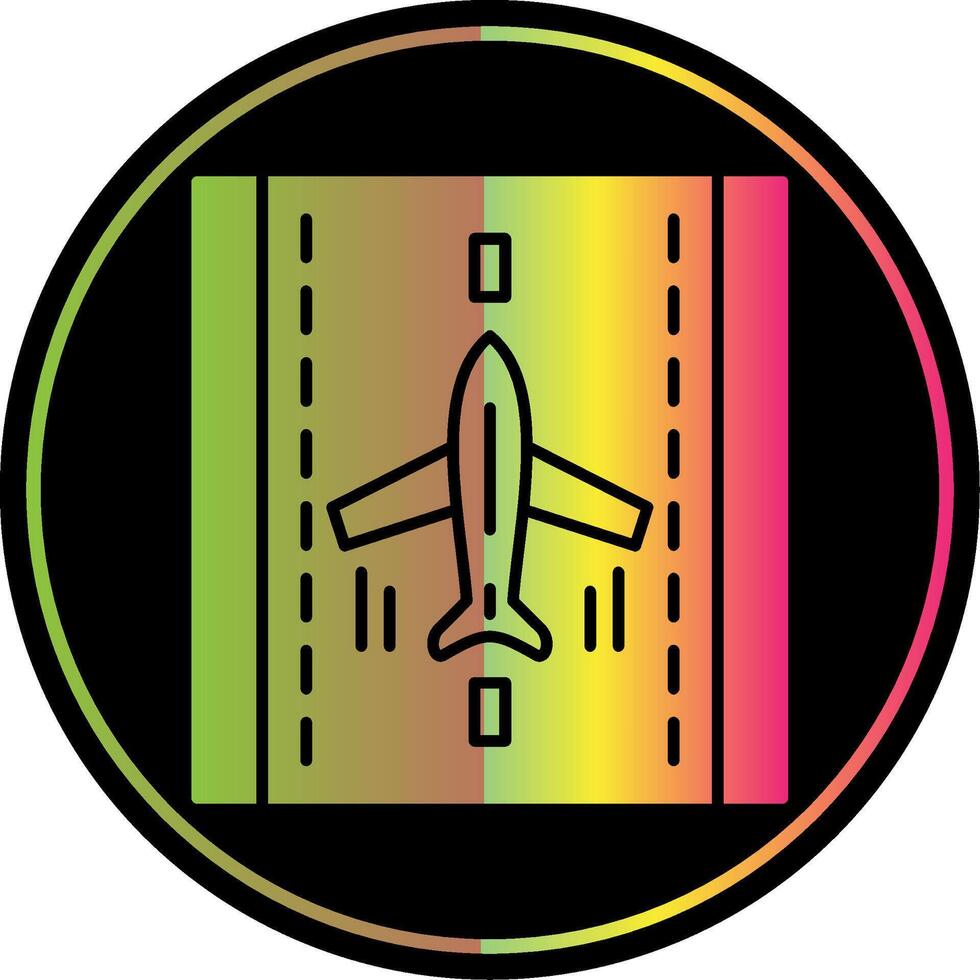 atterraggio aereo glifo dovuto colore icona vettore
