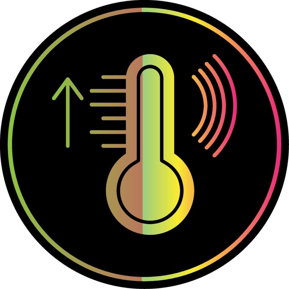 inteligente temperatura glifo dovuto colore icona vettore