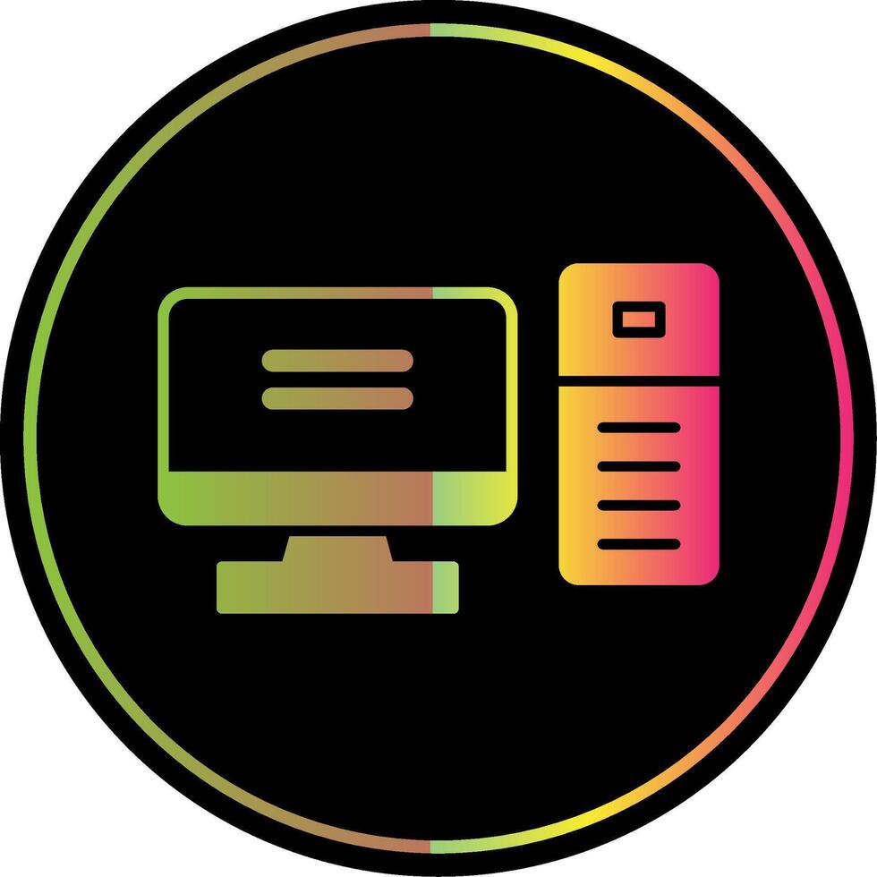 computer del desktop glifo dovuto colore icona vettore