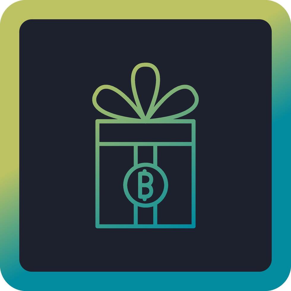 regalo bitcoin vettore icona