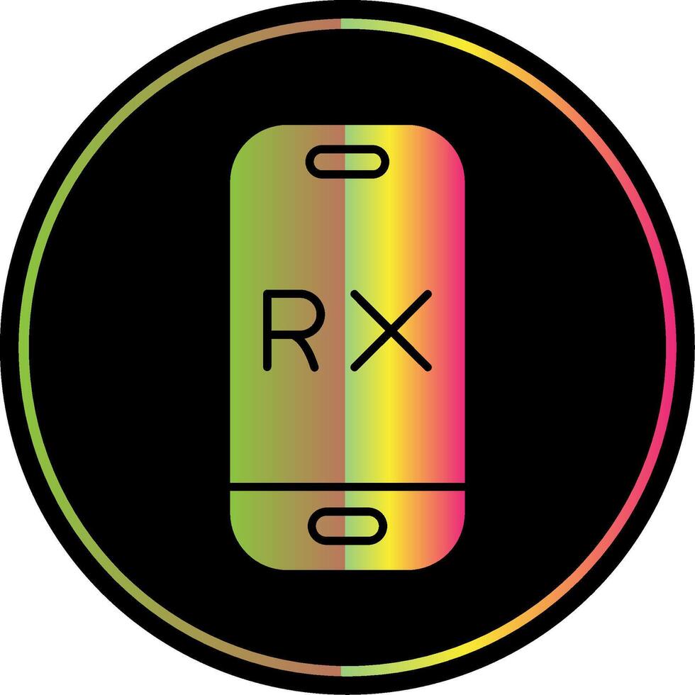 rx glifo dovuto colore icona vettore