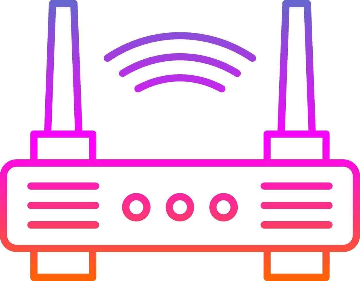 icona del gradiente della linea del router wifi vettore