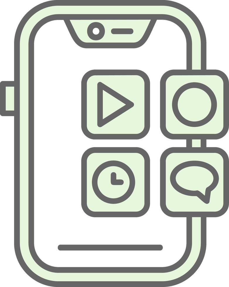 mobile applicazione verde leggero fillay icona vettore