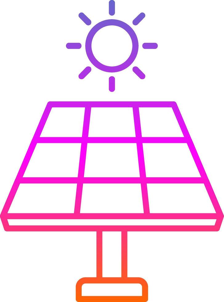 solare pannello linea pendenza icona vettore