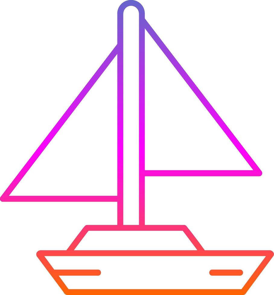 piccolo yacht linea pendenza icona vettore