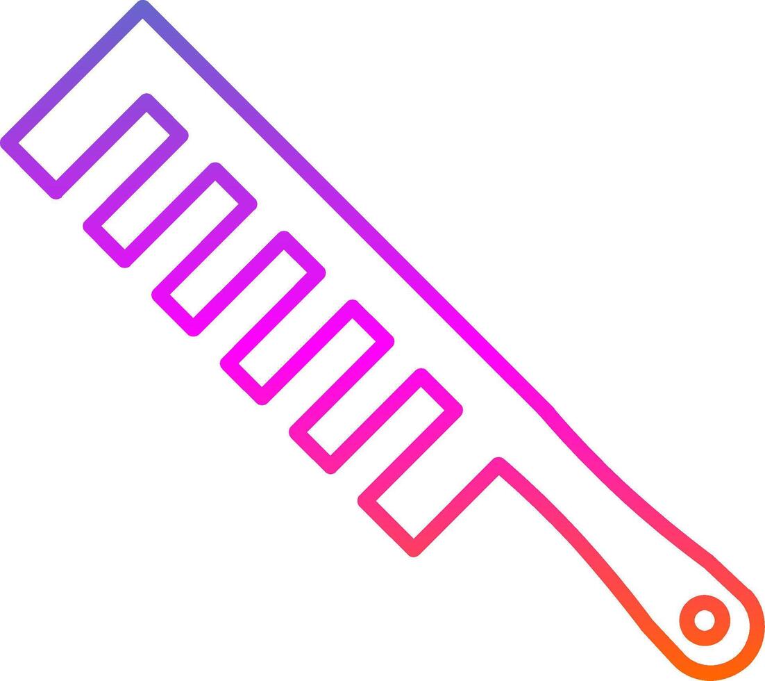 icona del gradiente della linea del pettine per capelli vettore