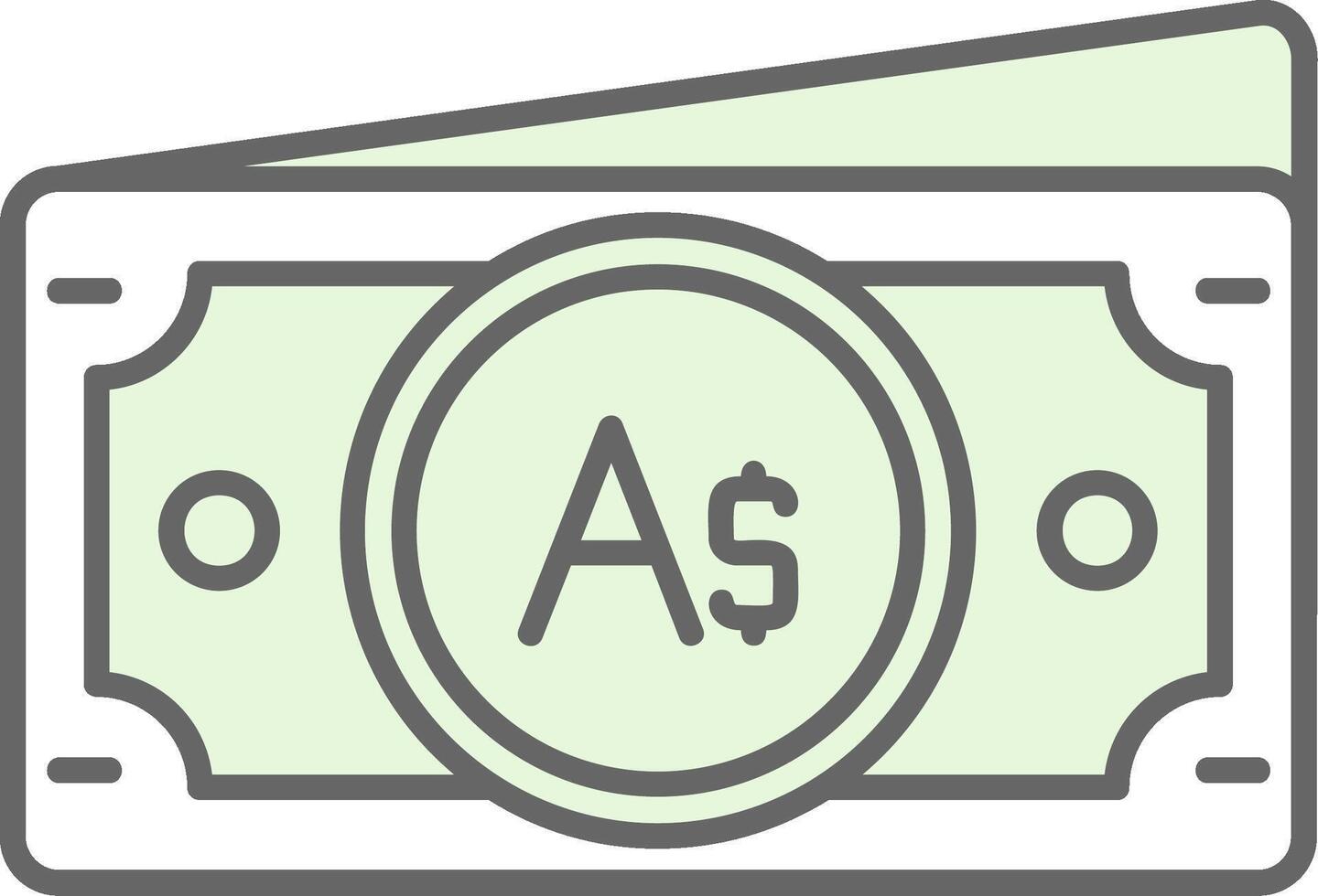 australiano dollaro verde leggero fillay icona vettore