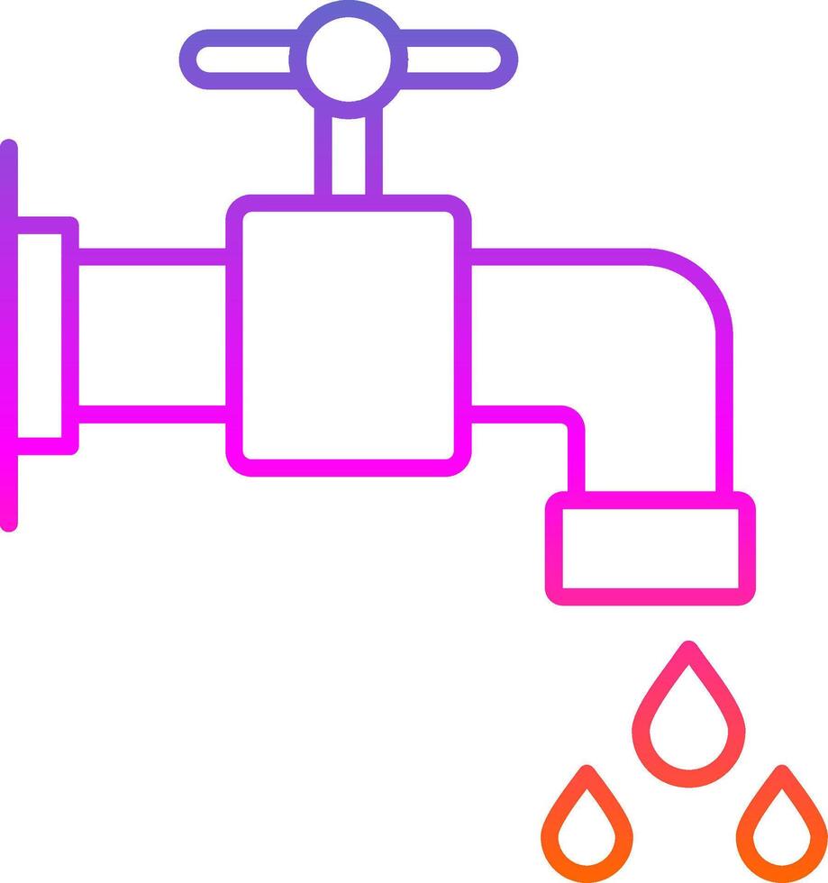 icona del gradiente della linea del rubinetto dell'acqua vettore