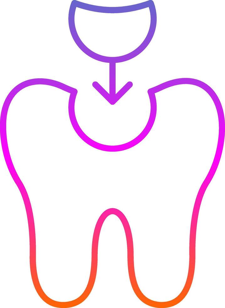 dente Riempimento linea pendenza icona vettore