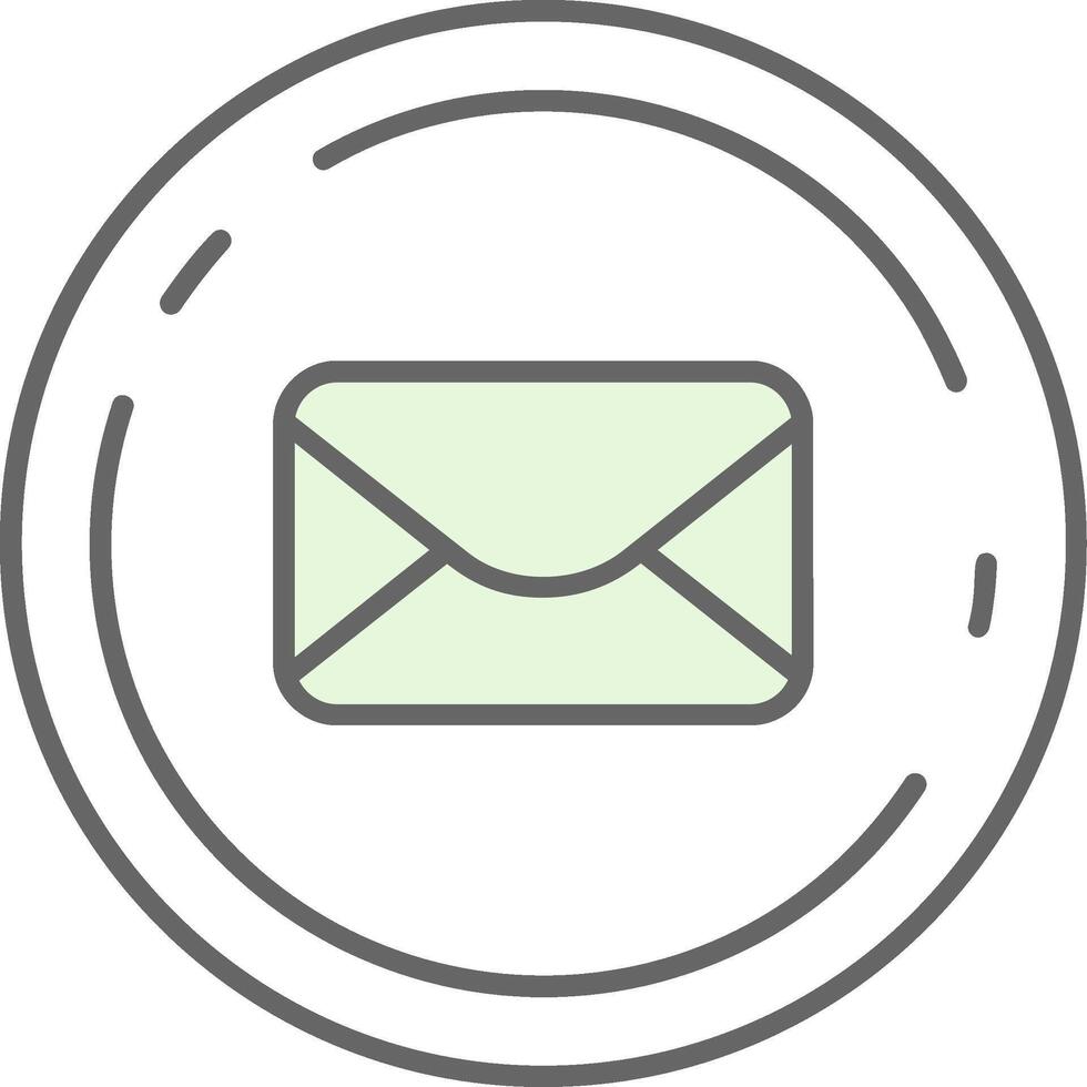 e-mail verde leggero fillay icona vettore