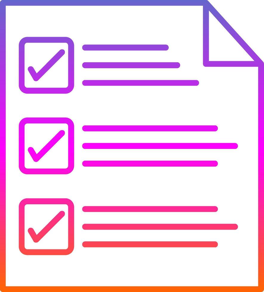 cheklist linea pendenza icona vettore