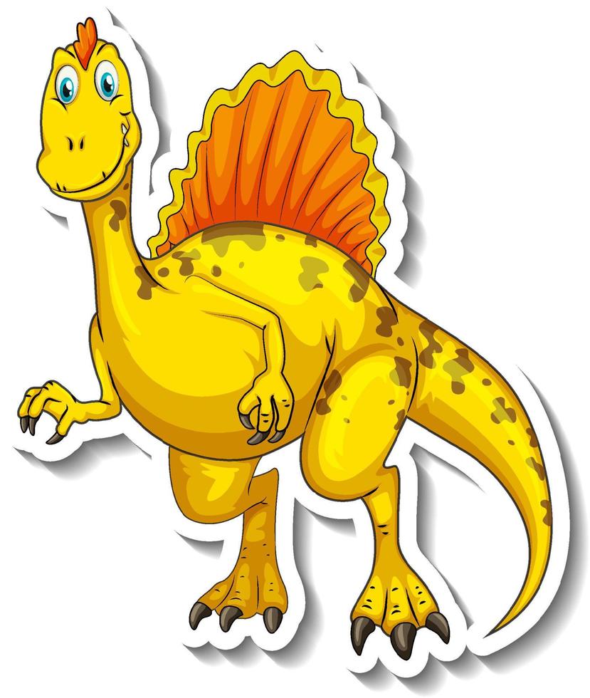 adesivo personaggio dei cartoni animati dinosauro spinosauro vettore