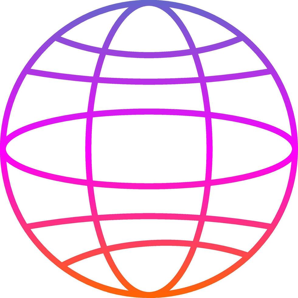 icona del gradiente della linea del globo vettore