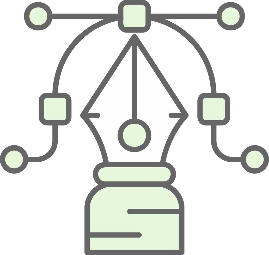 penna attrezzo verde leggero fillay icona vettore