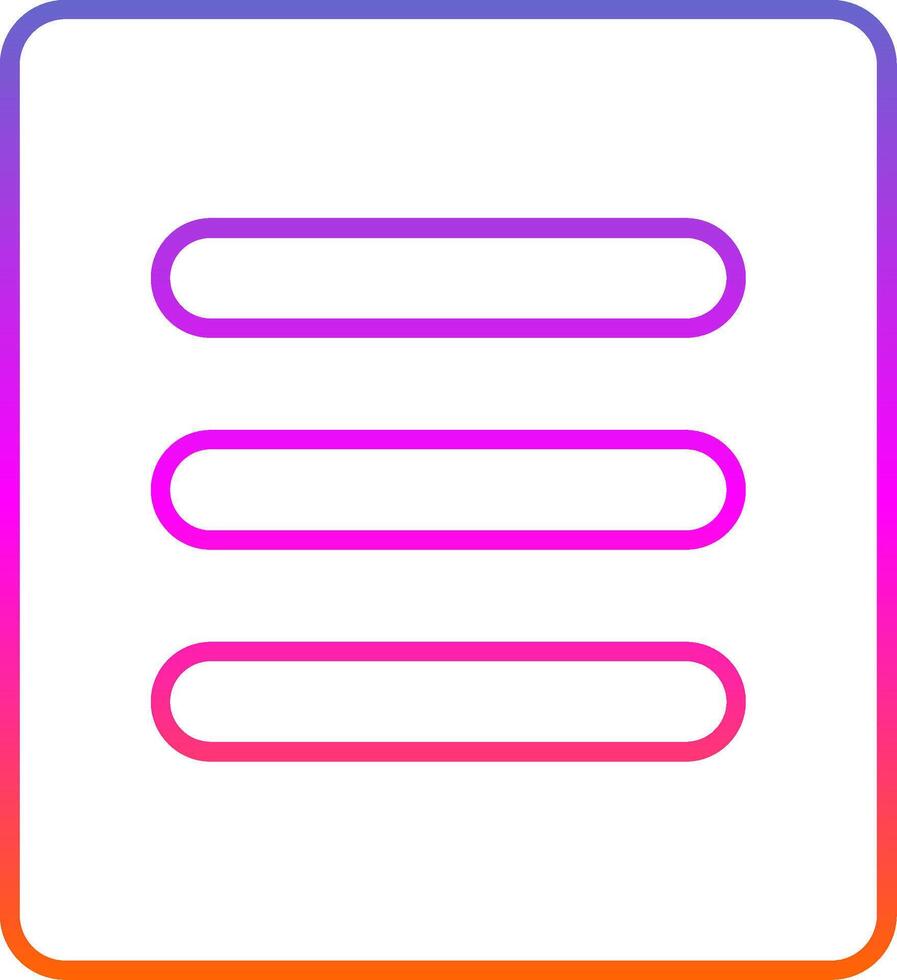 icona del gradiente della linea di menu vettore