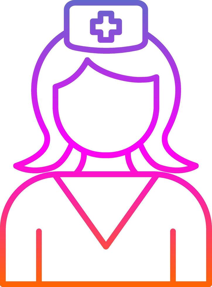 infermiera linea pendenza icona vettore
