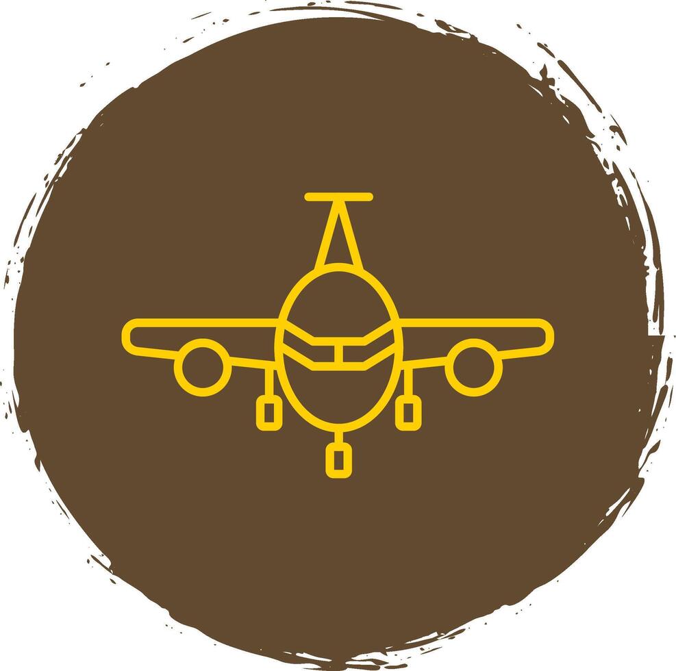 aereo linea cerchio giallo icona vettore