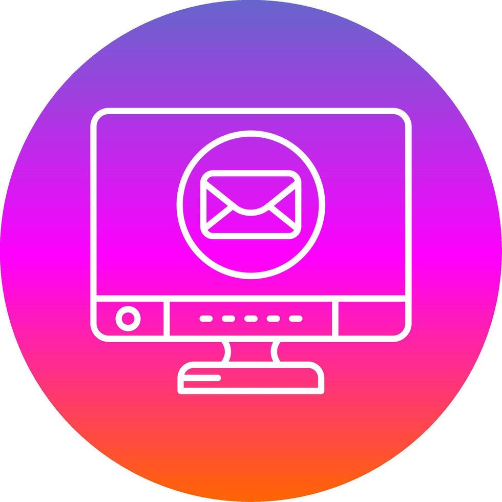 e-mail linea pendenza cerchio icona vettore