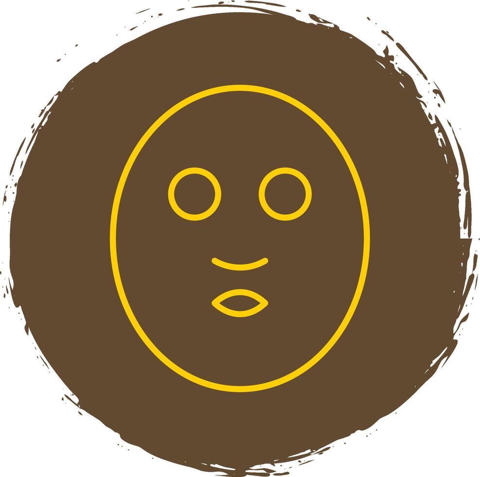 facciale maschera linea cerchio giallo icona vettore