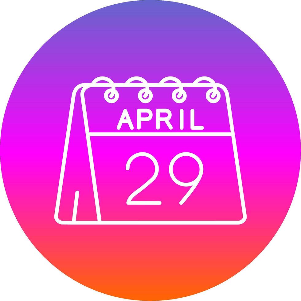 29th di aprile linea pendenza cerchio icona vettore