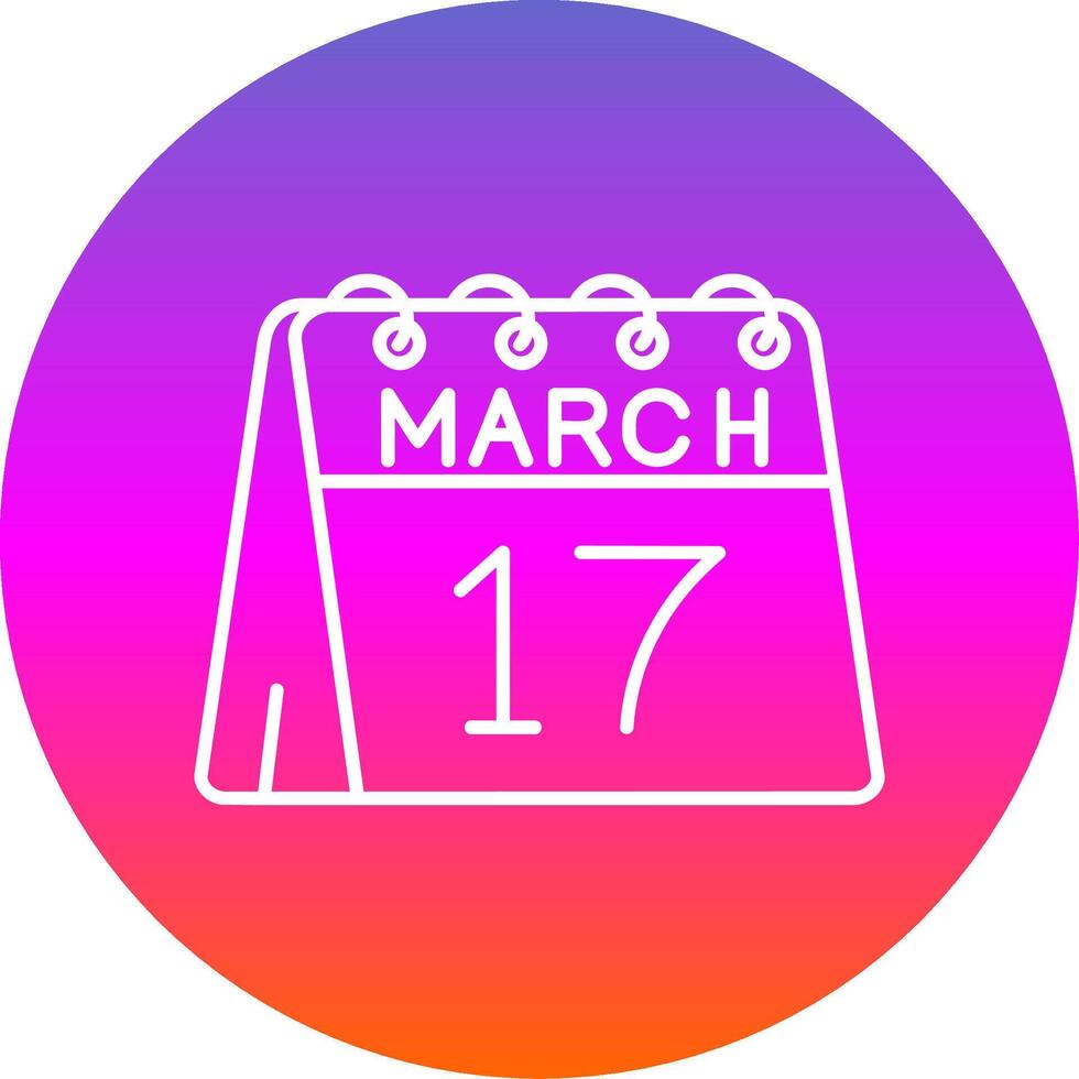 17 ° di marzo linea pendenza cerchio icona vettore