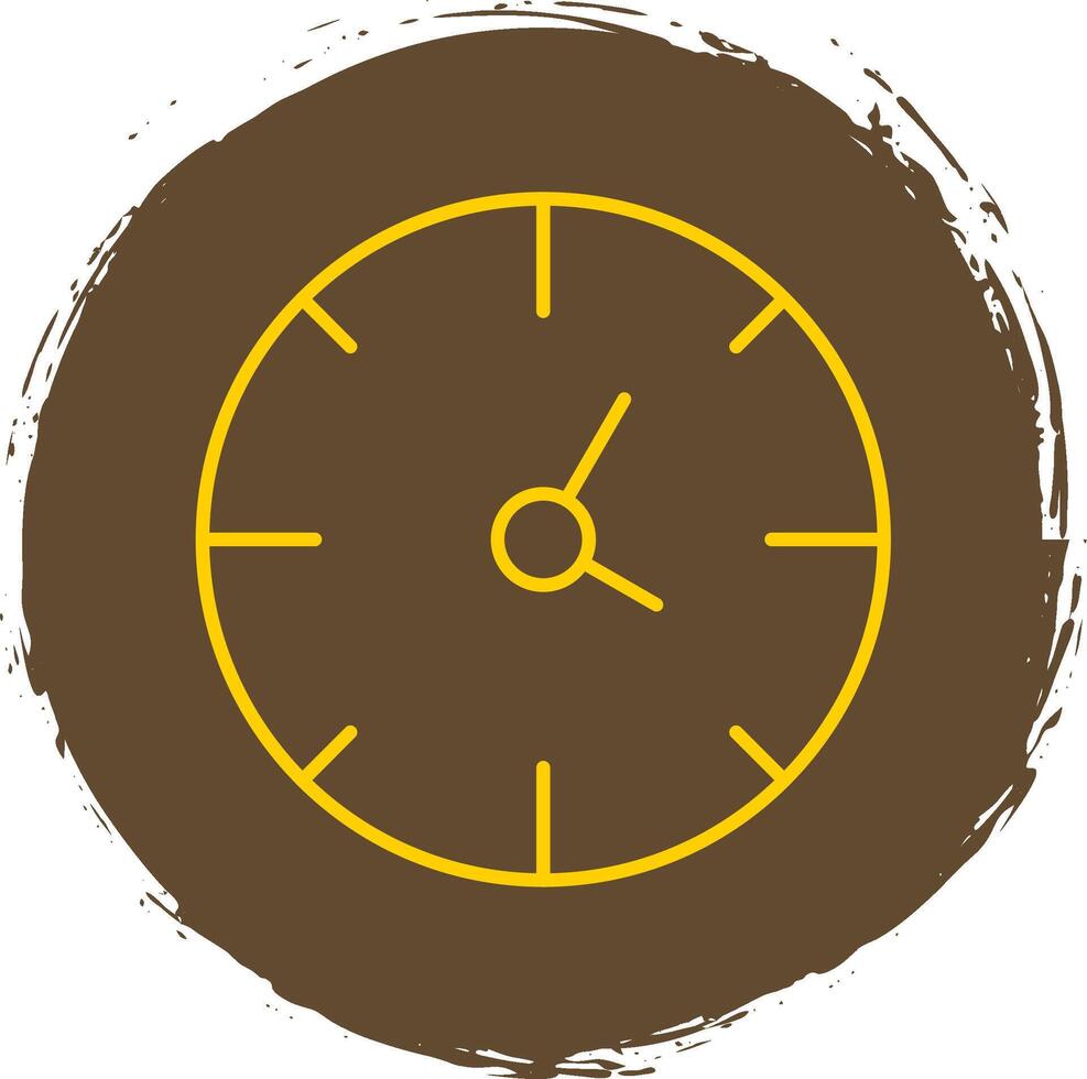 orologio linea cerchio giallo icona vettore
