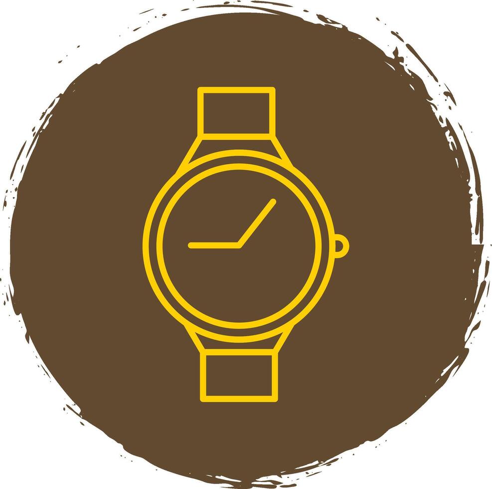 casuale orologio linea cerchio giallo icona vettore