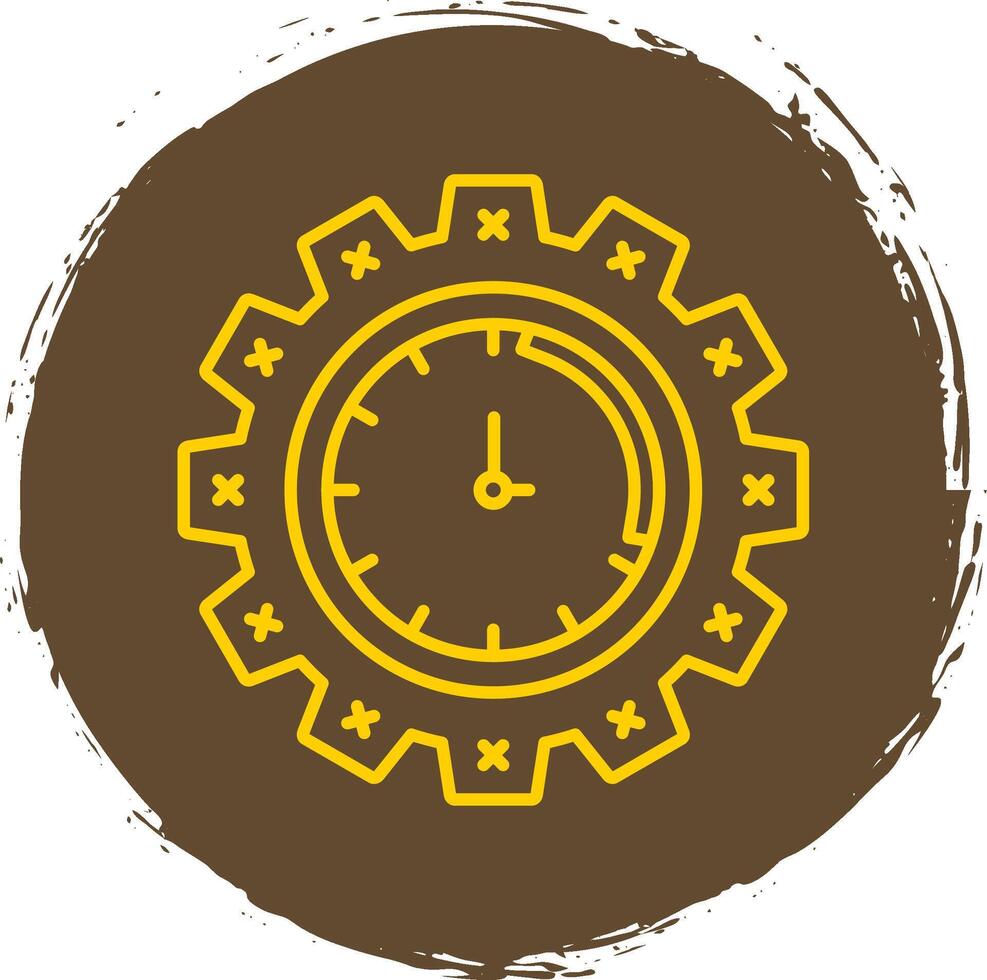 tempo gestione linea cerchio giallo icona vettore