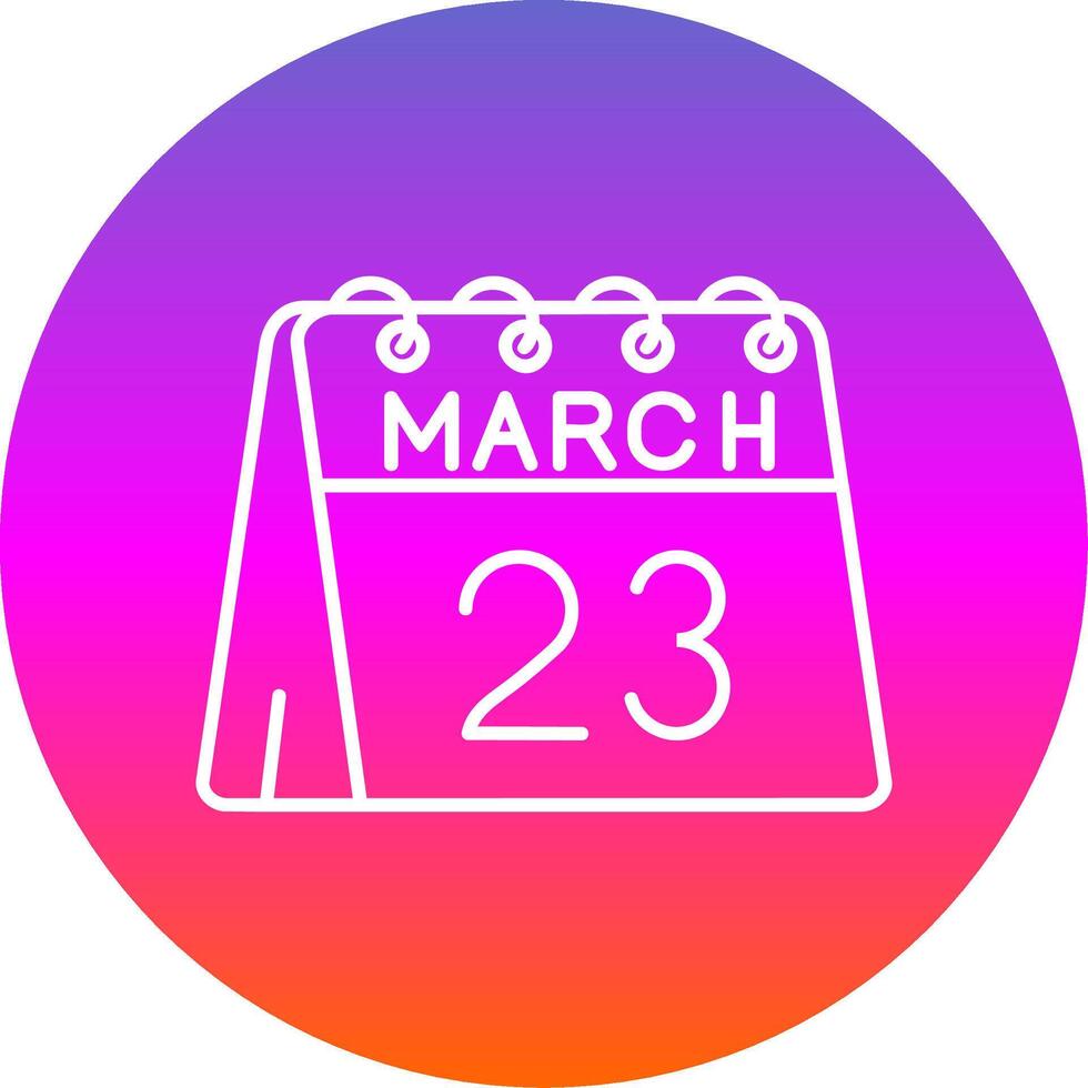 23 di marzo linea pendenza cerchio icona vettore